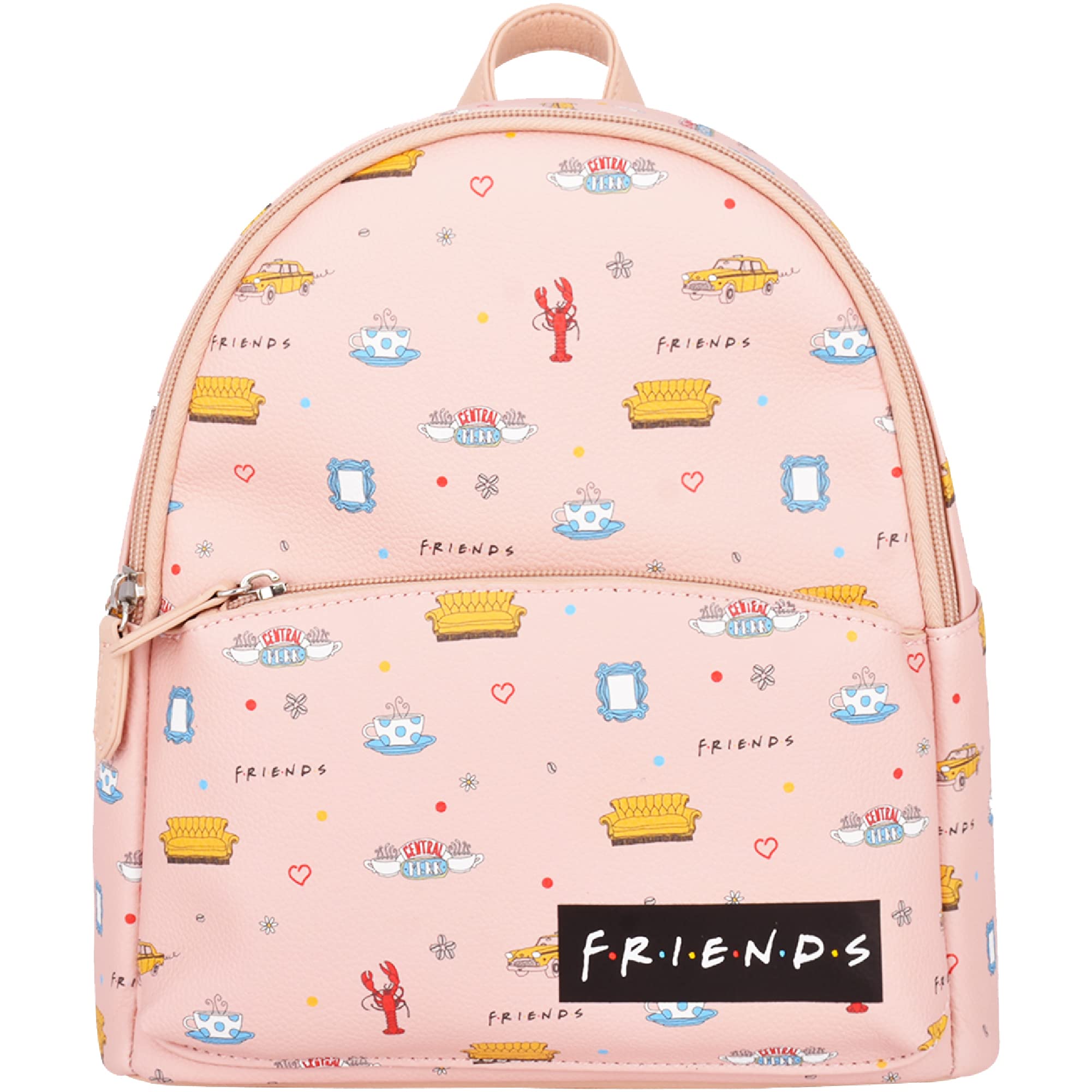 Danielle Nicole DANI Friends Central Perk Mini Backpack, Small Bookbag, Pink, 9 Inch