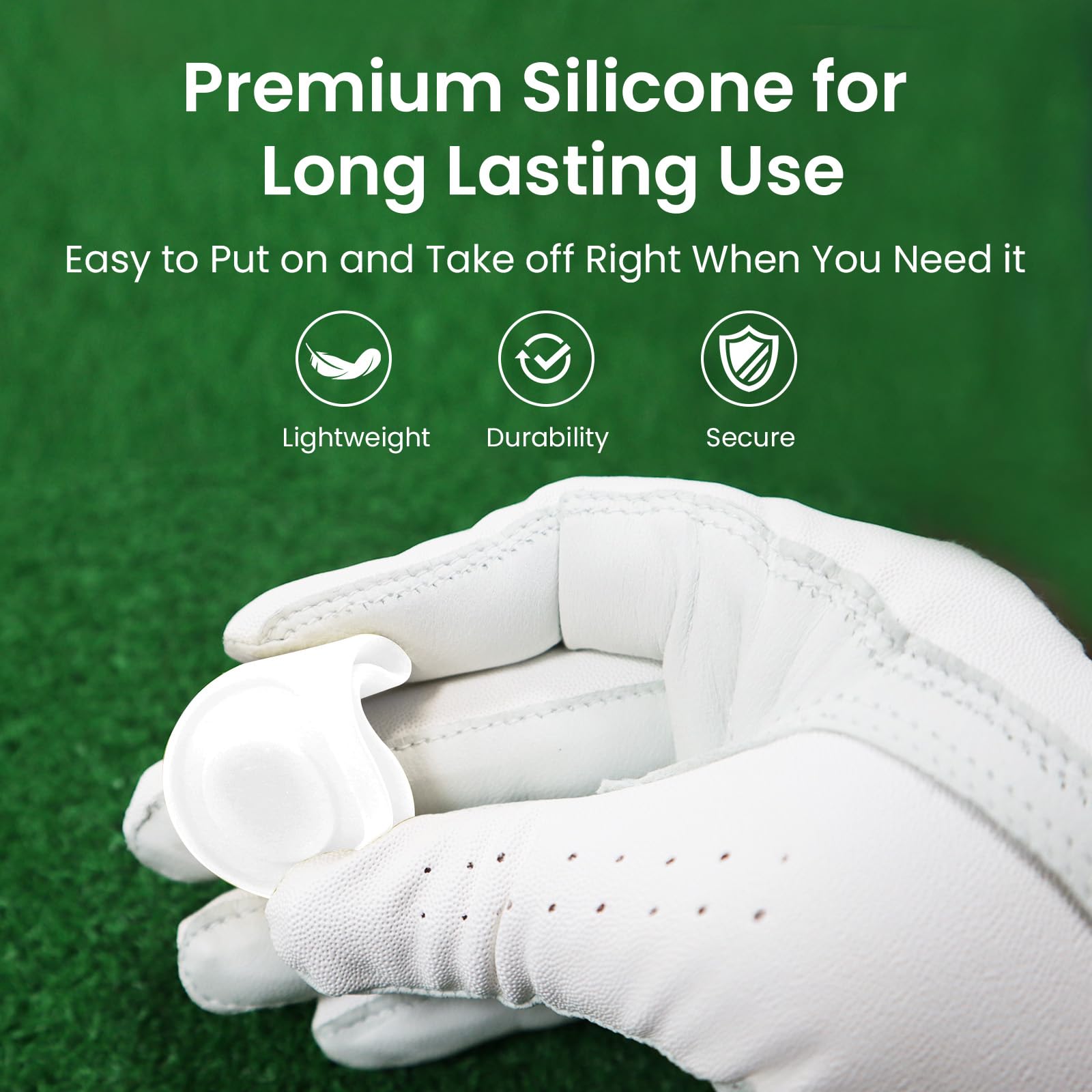 AMRTA Silicone Golf Hat Clip Holder 2 Pcs with 2 Ball Markers Magnetic for Putting Green Personalised Golf Accessory Gifts for Golfer Men Women Ladies (WHITE+BOOK) - Image 3
