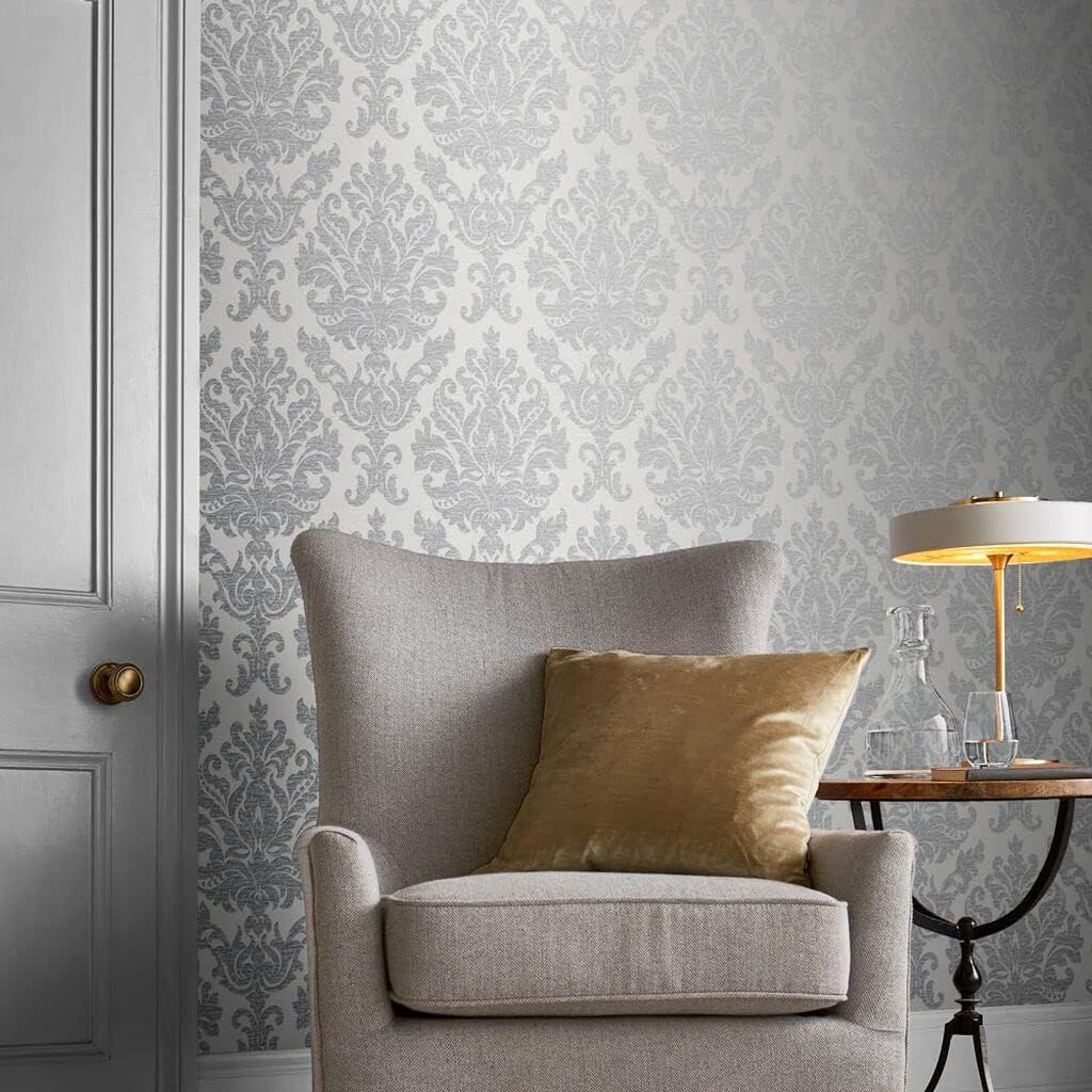 Graham & Brown Antique Damask Paste The Wall Wallpaper (Grey)