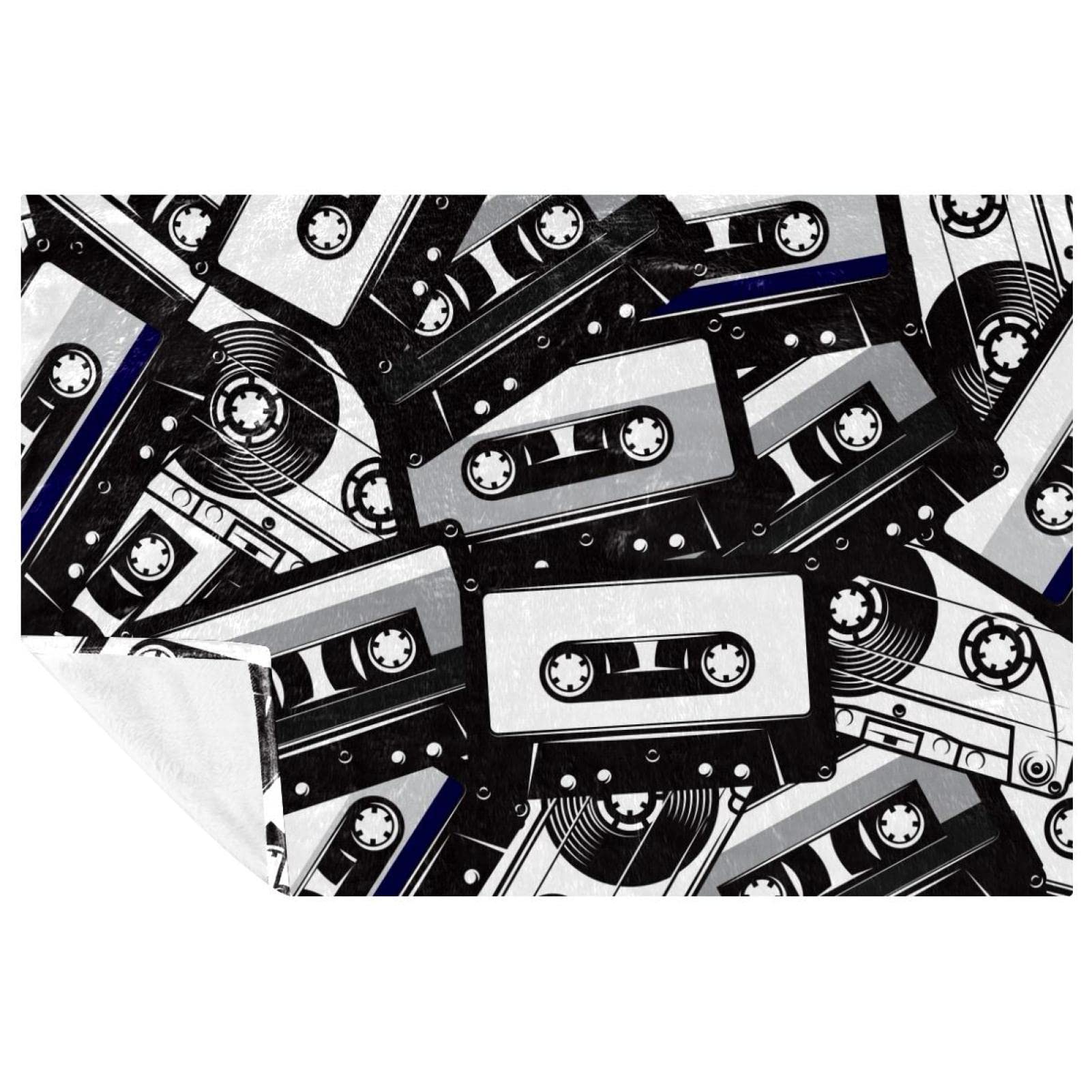 Couverture douce cassette rétro pour un pique-nique ou un canapé douillet