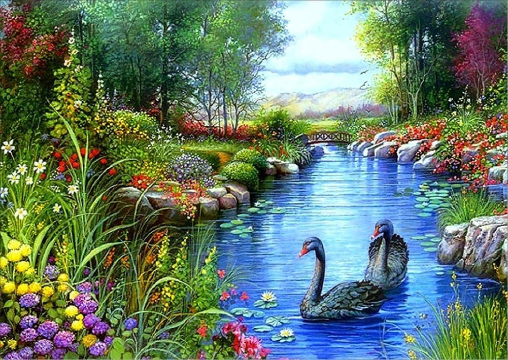 DIY 5D Diamond Painting by Number Kits, Rhinestone Embroidery Pictures Arts Craft for Home Wall Decor GIF