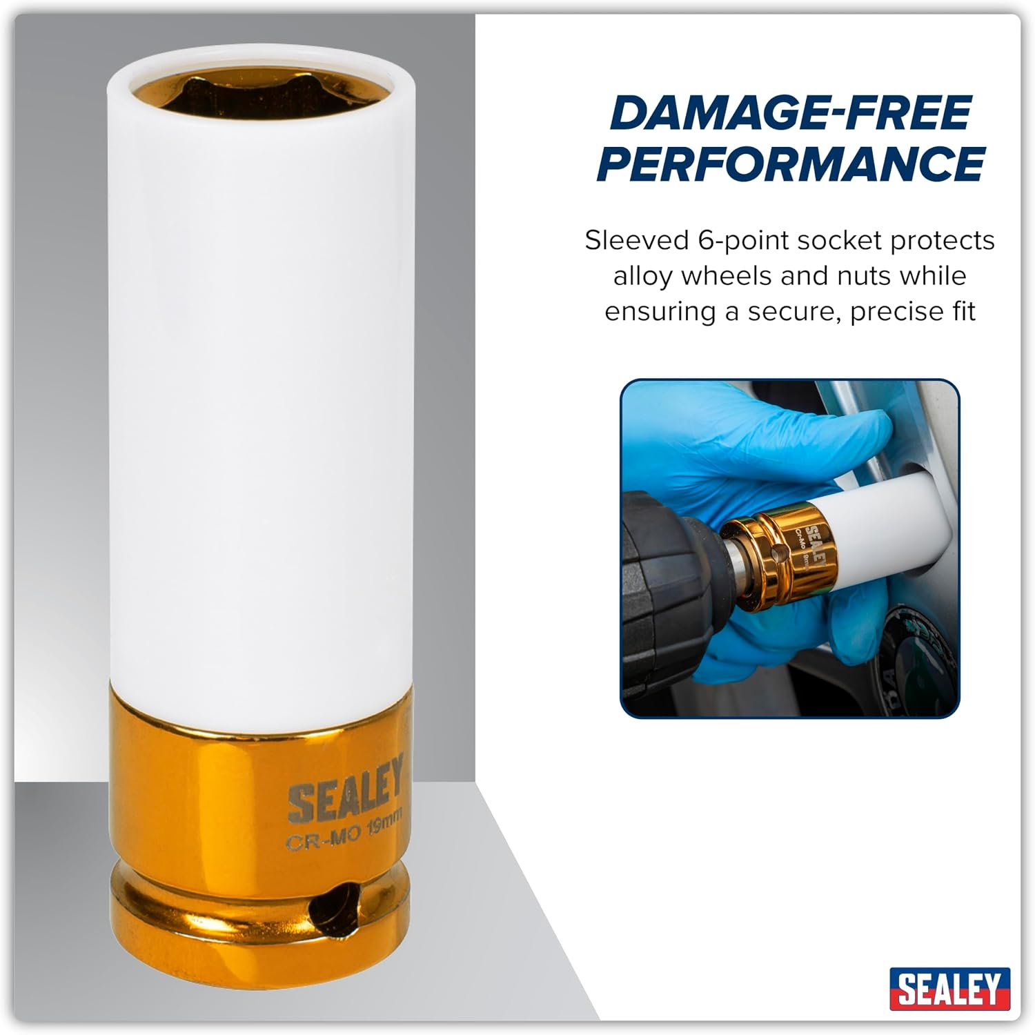 Sealey SX03019 Alloy Wheel Impact Socket, 1/2" Square Drive, 19mm