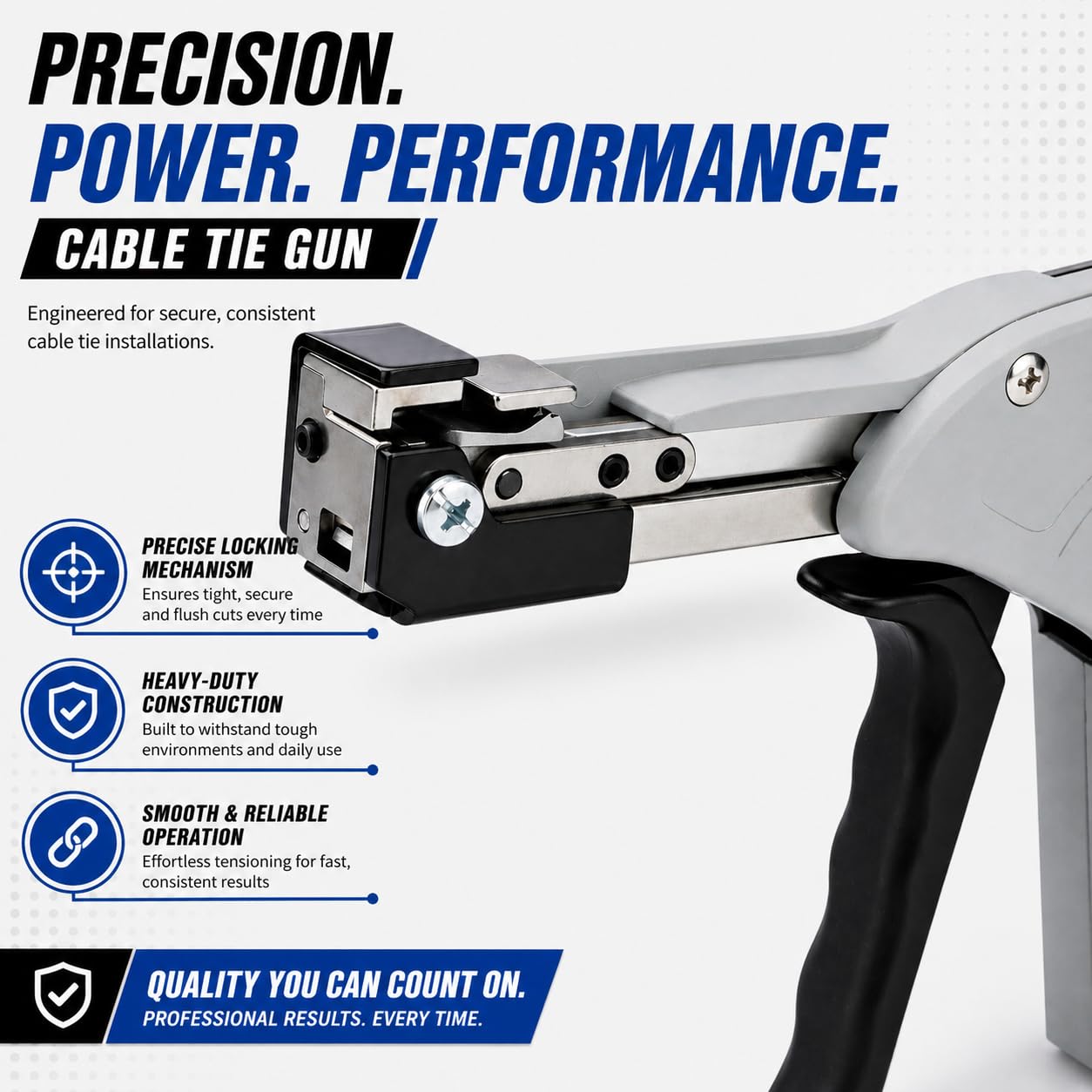 KATSU Tools Pistola per Fascette in Acciaio Inossidabile, Strumento Professionale per Tensionare e Tagliare Automaticamente le Fascette Metalliche 417521