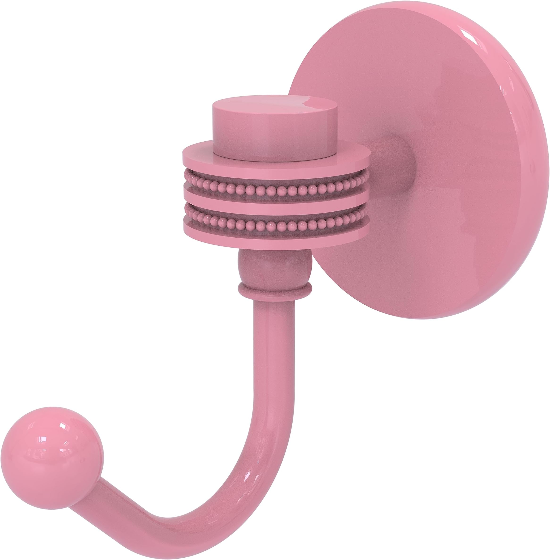 7120D-PNK Satellite Orbit One Robe Hook with Dotted Accents, Pink