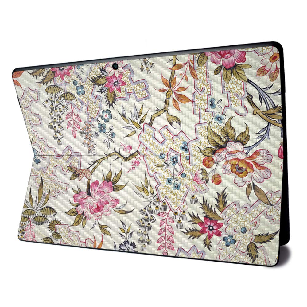 MightySkins Carbon Fiber Skin for Microsoft Surface Pro X - Floral Design | Textured Carbon Fiber Finish | Easy to Apply, Remove, and Change Styles | Made in The USA