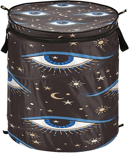 cubbies large folding storage containers with lids for kitchen Evil Eyes Moon Stars,cesta de ropa sucia para