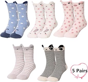 Baby Girls Cute Cotton Ankle Crew Socks Kids 5Pack1y-10y