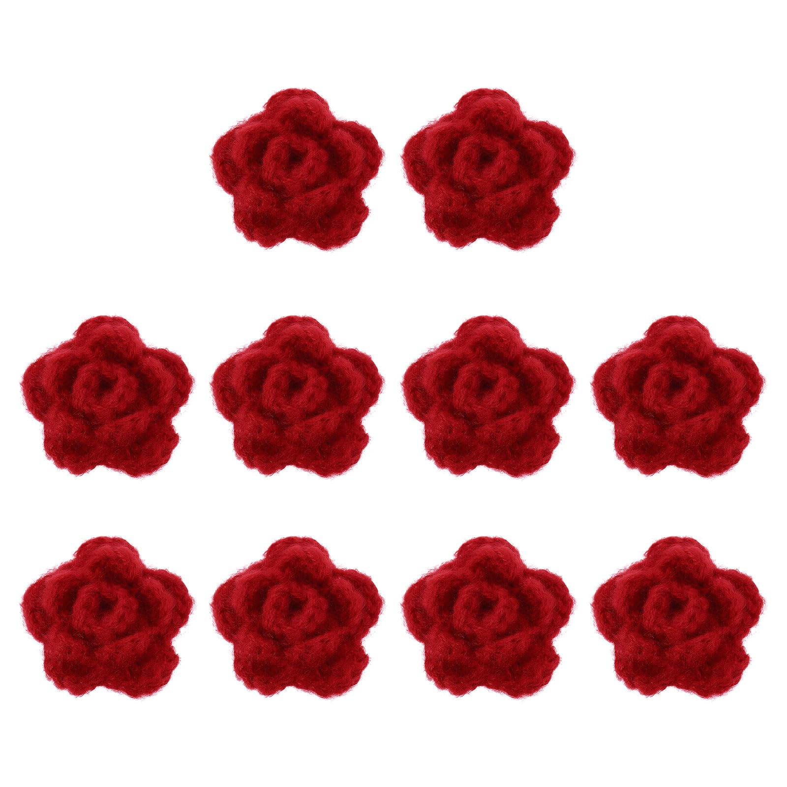 Écussons brodés en crochet 50 mm fleur rouge foncé mercerie mercerie créative lot de 10 uxcell