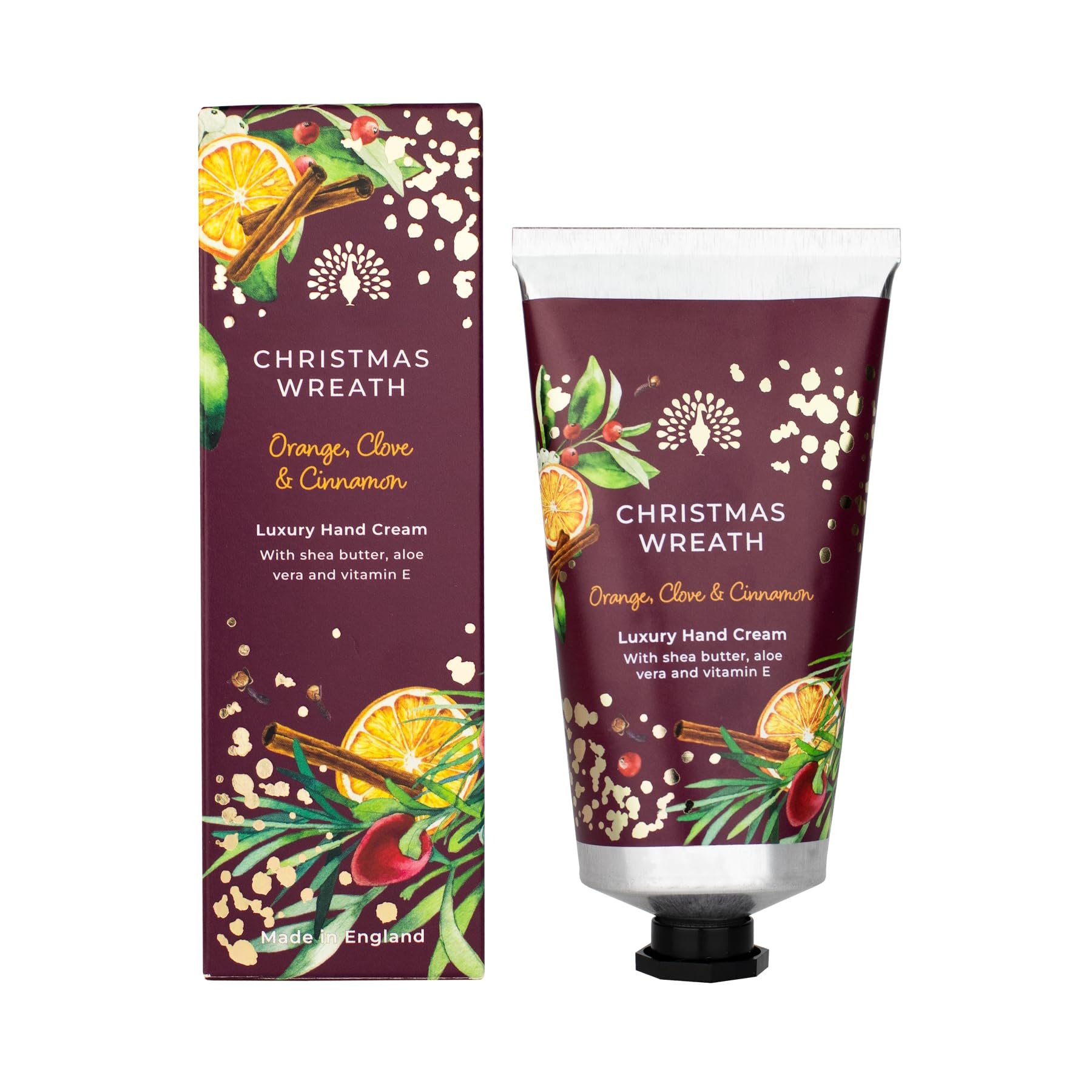 The English Soap Company Christmas Wreath Collection Hand Cream 75ml, 75 g (Pack of 1)