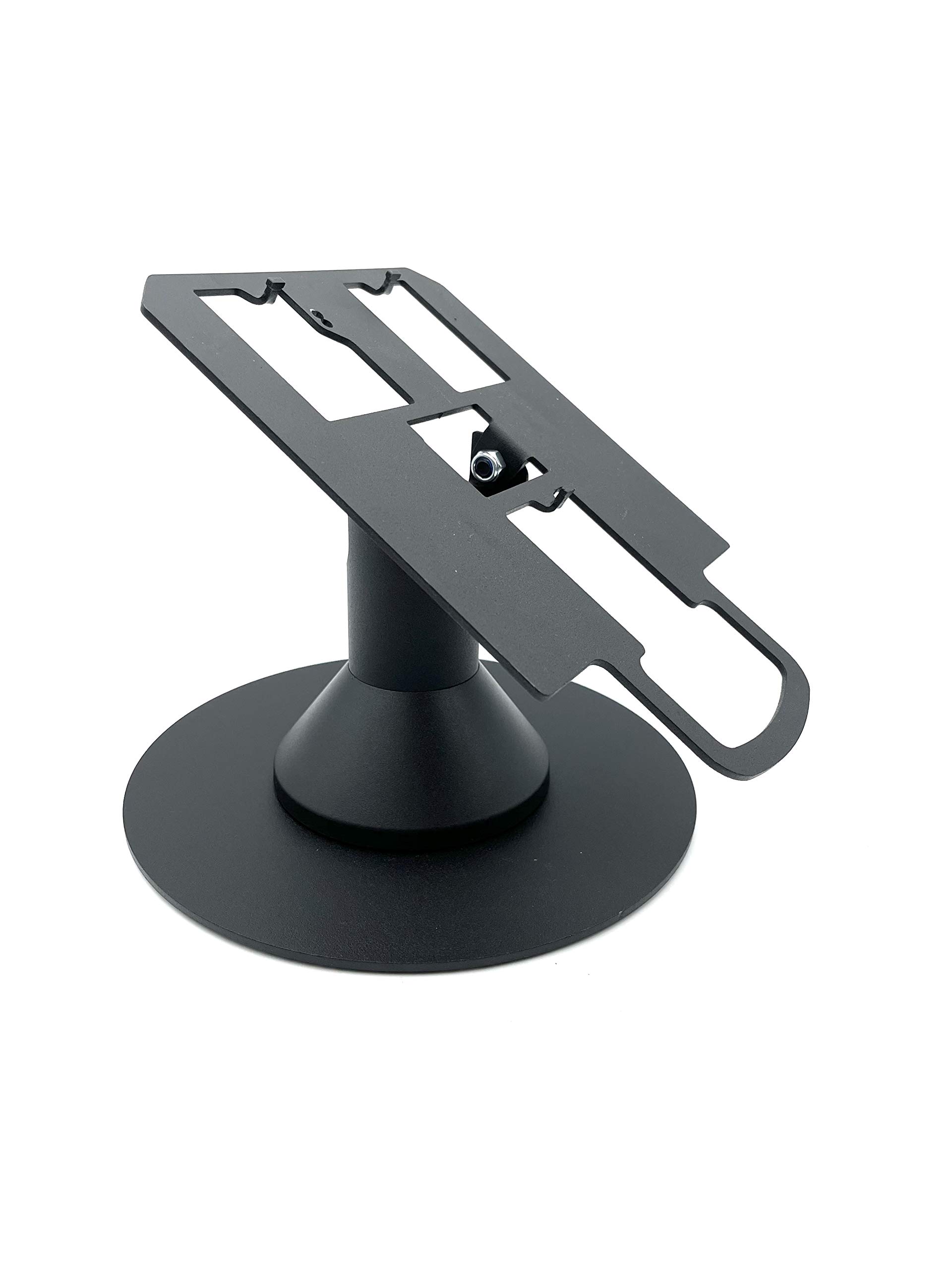 Verifone MX915 / Mx925 5" Freestanding Low Profile Swivel and Tilt Terminal Stand with Round Plate, Black