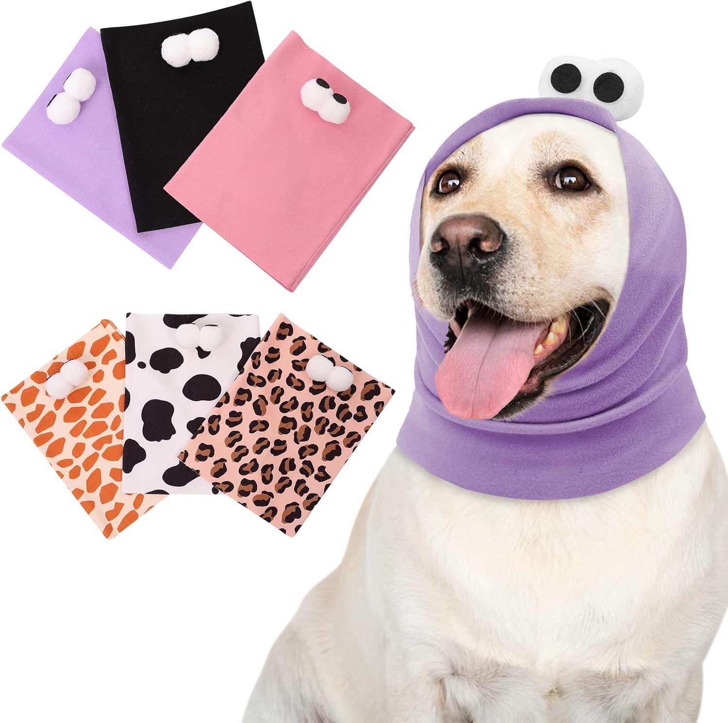 SAWMONG Canine Ear Muffs, Purple, Medium, Noise Lowering, Tender and Breathable Material, Canine Ear Protector