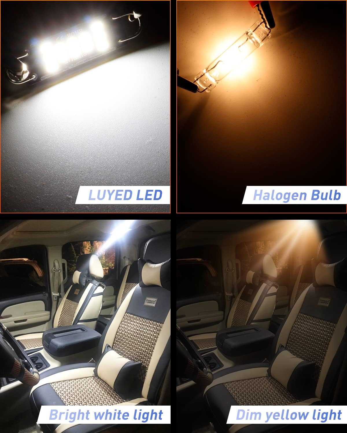 Extremely Bright 620 Lumens 44mm 1.73" 561 562 567 564 3020 12-EX Chipsets LED Bulbs Used for Dome Light,Xenon White