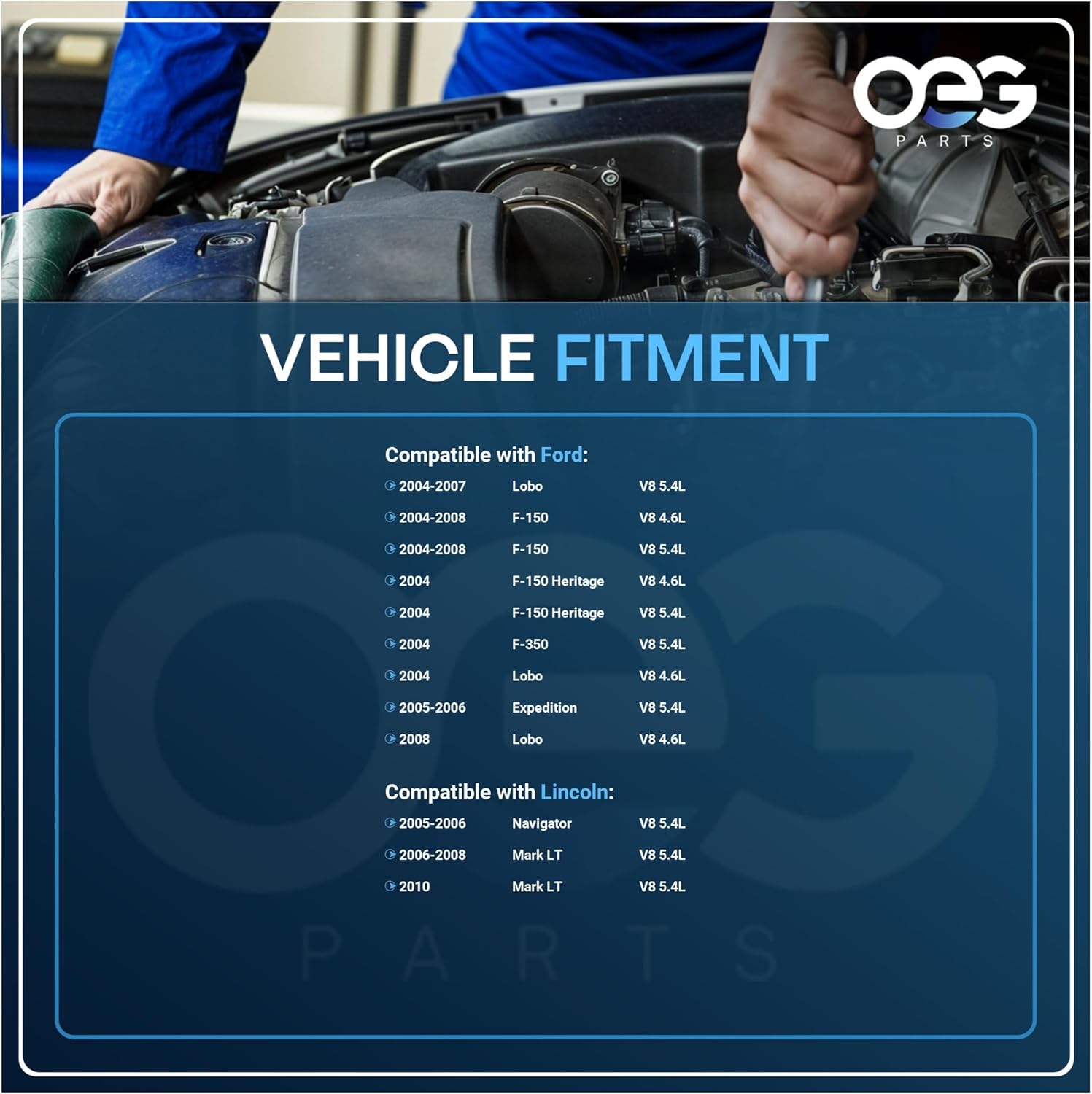 OEG Parts New Alternator Compatible With Ford Lincoln F150 F250 F350 04-08 Mark LT 4.6 5.4 V8 2004 2005 2006 2007 2008 4L3U-10300-BA 4L3U-10300-BB 334-2637A,AFD0110, 40014066, 40014086