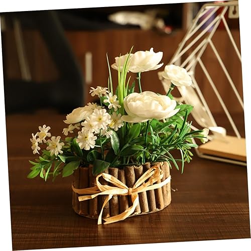 Miniatura 8 de Homoyoyo Adornos de madera para bonsái, flor de imitación, para el hogar, té de madera, rosa, camelia, decoración de rosas para el hogar, decoración