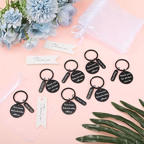 Miniatura 3 de Yinkin 72 piezas de regalo de agradecimiento a los empleados a granel para empleados regalos de agradecimiento llaveros con bolsas para graduación