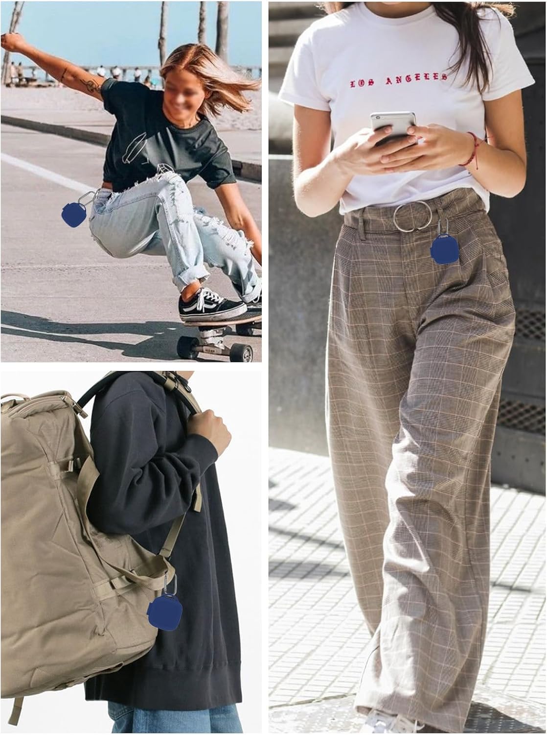 Case for Raycon Essential Open Earbuds, FJIASTB Soft Silicone Protective Cover with Carabiner and Lanyard, Shockproof (Dark Blue) - Image 7