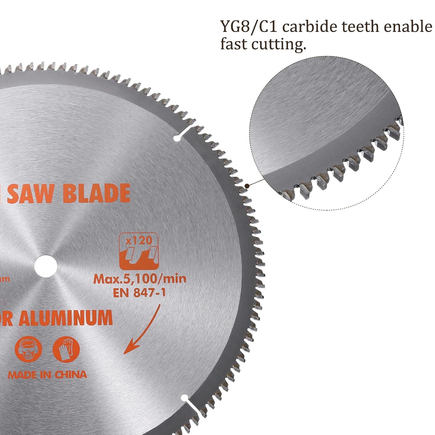 Circular Saw Blade - [12-inch x 120 Teeth x 5/8-inch Arbor] Circular Cutting Blade with 5/8" to 3/8" Washer Adapter for Woodworking Plastic Use, 0.118-inch Kerf