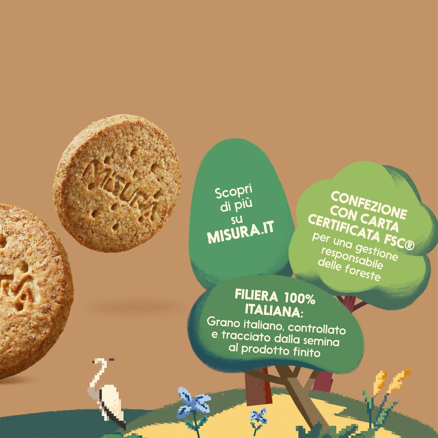 Biscotti Integrali Ricchi di Fibre 330g 100% Farina Integrale Snack Colazione Sana Variazioni 4/8/12 Confezioni (12 PEZZI)