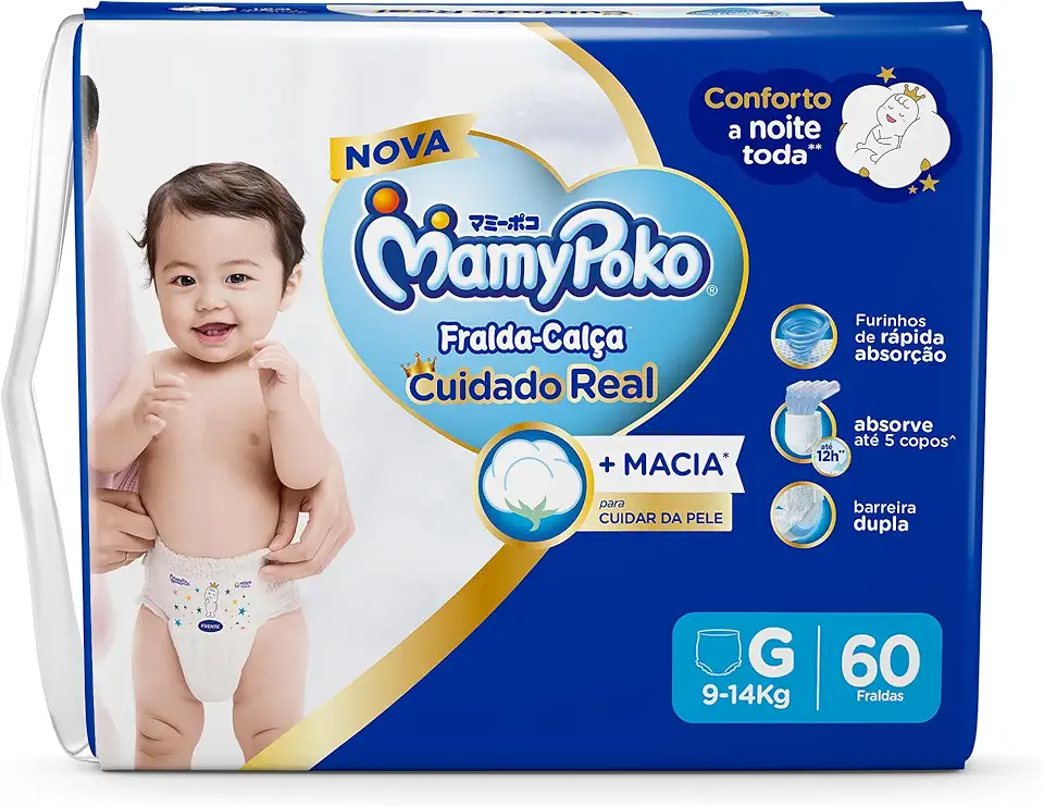 MamyPoko Fralda-Calça Premium Seca G 60 Unidades