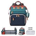 ANWTOTU Diaper Bag Backpack Diaper Bag Multifunctional Waterproof Diaper Bag with Changing Station Travel Backpack with Changing Pad, Pacifier Case & Stroller Straps(Multicolor)