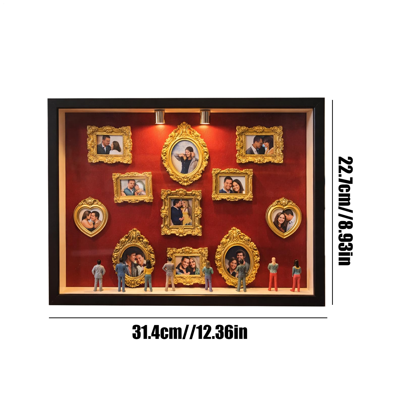 Generico Cornici Mini Museo, Scatola Fai Da Te con Silhouette Mini Museo, Cornice Portafoto con Luce, Kit per Cornici da Esposizione Foto, Cornice in Miniatura, Festeggia I Tuoi Ricordi con Stile