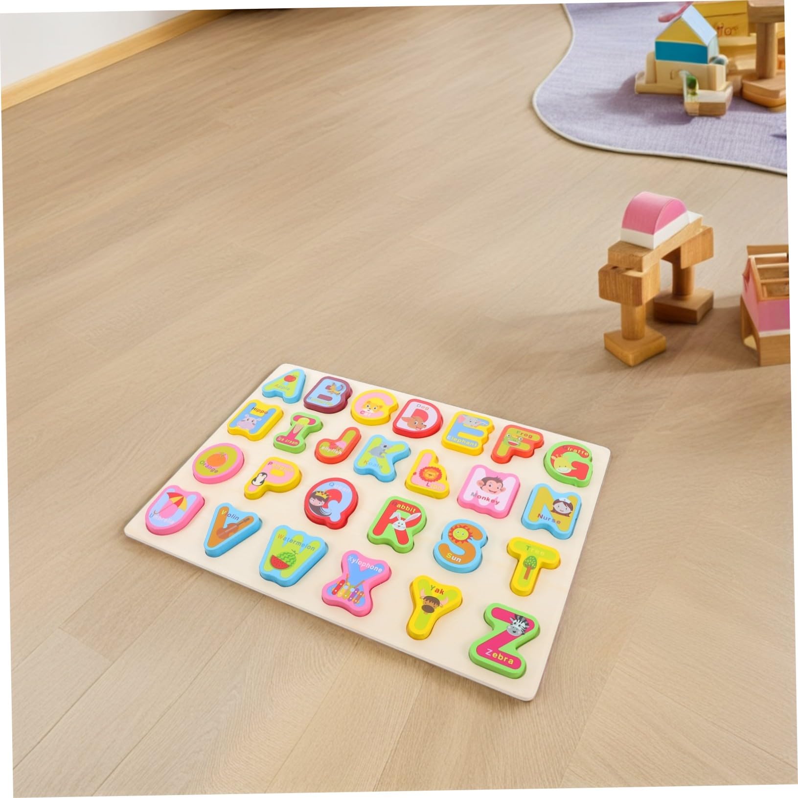 Puzzle in Legno Montessori 3 Pezzi Lettere Numeri Forme | Gioco ad Incastro per Prescuola e Prima Educazione, per Toddler e Bambini, Facile da Afferrare e Ordinare