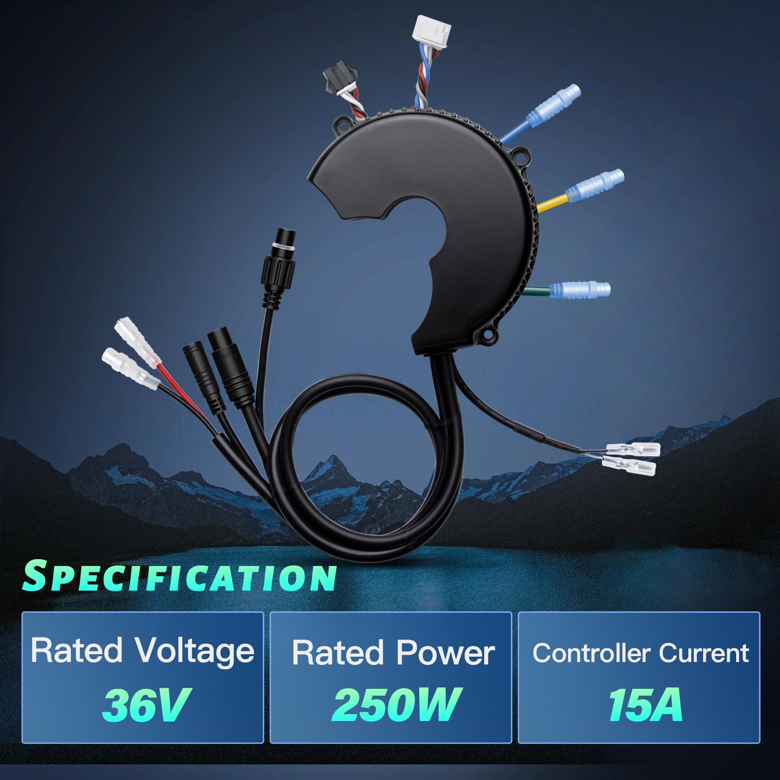 BAFANG Kontroler UART wersja 36 V/48 V/52 V 250 W/350 W/500 W/750 W/1000 W do BBS01B BBS02B BBS-HD, kontroler silnika środkowego, kontroler do roweru elektrycznego Mid Drive, aktualny model