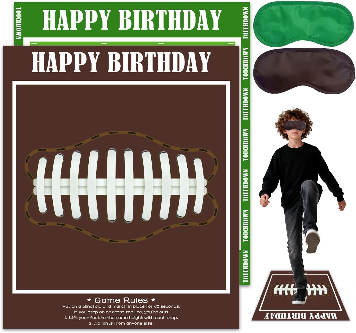 Football Birthday Party Games, Blindfold 60-Second Challenge Party Game for Kids Adults, Indoor Outdoor Group Activity, Birthday Party Supplies Decorations, Funny Game for Birthday, Retirement