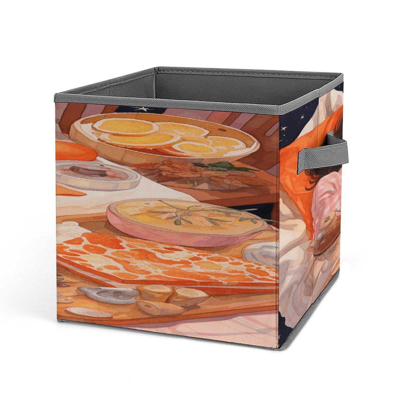 Fodpand Style Eating In A Dream Storage Cubes Foldable Decorative Fabric, Storage Bins Baskets With Handles, Closet Organizers And Storage For Home, Office,Closet, Clothes