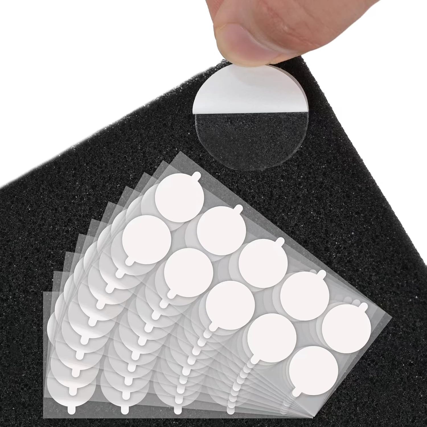 500Pcs Double Sided Tape for Acoustic Foam Panels, Removable Mounting Tape Wall Strong Adhesive Sound proofing Transparent Putty Clear Sticker Heavy Duty 1inch Round