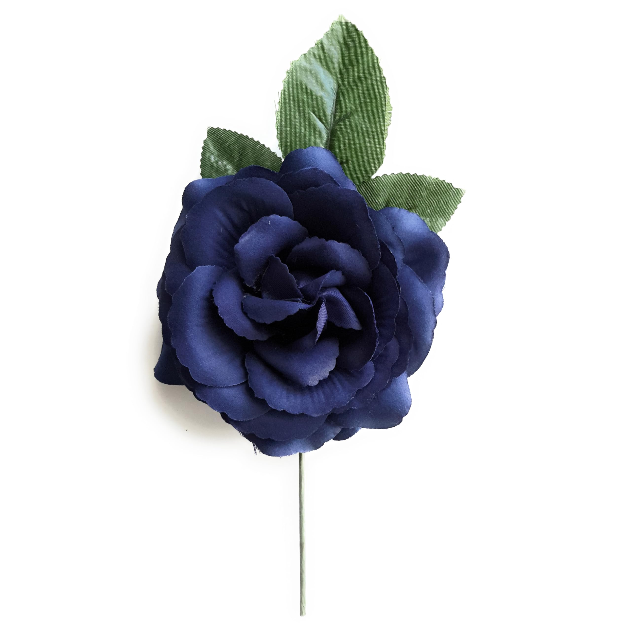 Flores Flamencas Medianas Adorno de Pelo Típico Flor Baile Flamenco, Ferias de Abril y Romerías Flores Flamencas para el Vestido de Flamenco, Flor Flamenca Azul Marino Ø13cm