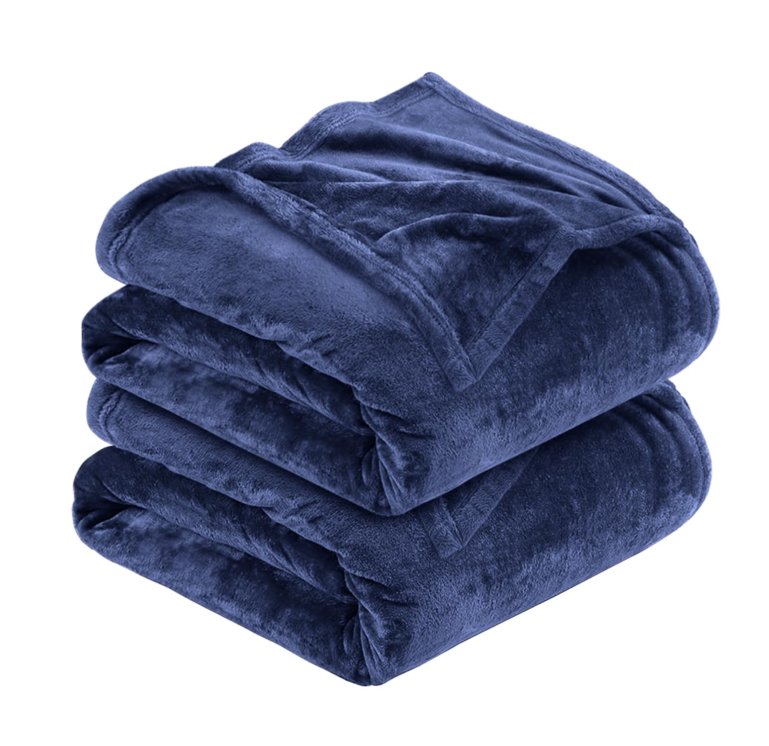 MOONLIGHT20015 Silk Touch Warm 2 Pack Fleece Blankets - 400 GSM Throws for Sofa Fluffy Blanket Bed Throw for Bedroom, Couch, Travel, Kids, Bedroom Accessories Navy, King (230 X 270CM) — image 1