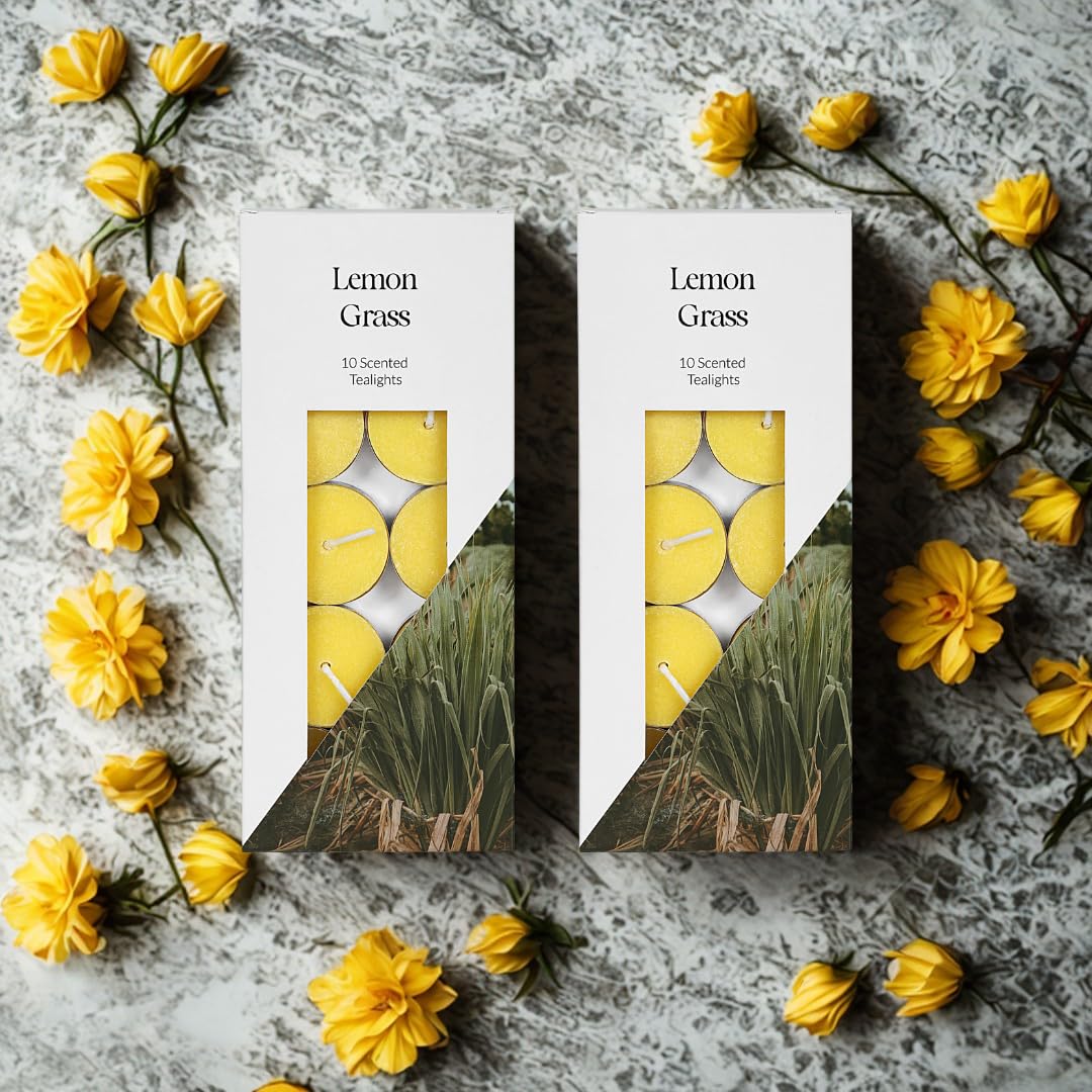 Prosperro Lumo by Parkash Candles – Premium Scented Tealight Candles (Set of 20) | Smokeless | 3-Hour Burn | Ideal for Decor || Aromatherapy || Weddings & Gifting (Yellow, Lemon Grass)-image-8