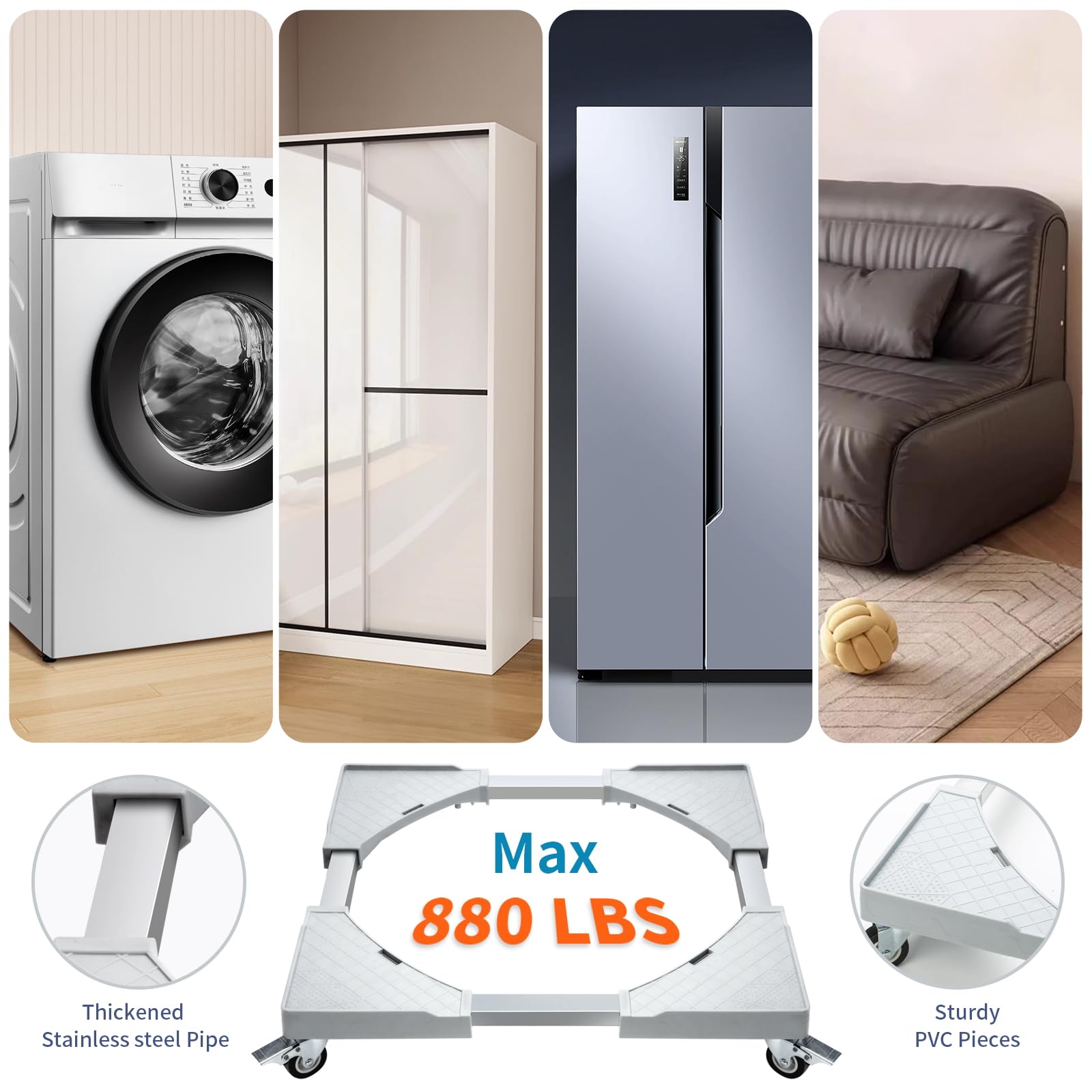 Snapklik.com : Universal Mobile Base Mini Fridge Stand Base Adjustable ...