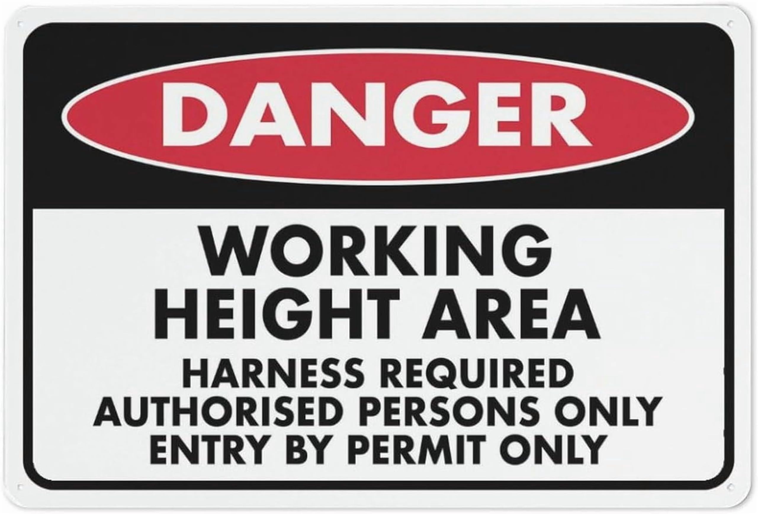 (2-Pack) Metal Tin Sign Danger Working Height Area Sign 8""X12"" Rust Free Signs Outdoor, Sign For Home, Business, Yard