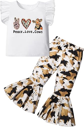 Ropa de verano para niñas pequeñas, con volantes, sin mangas, parte superior acampanada, pantalones para niñas, ropa de 2 piezas