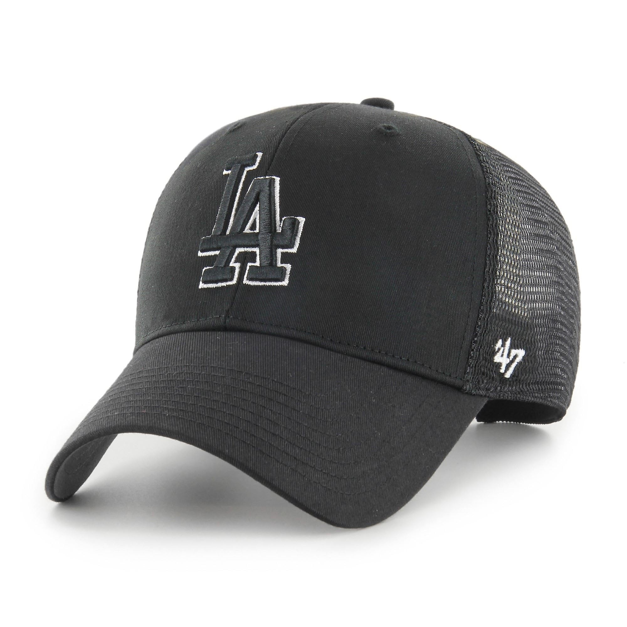 47Brand Unisex Noir Trucker Cap Dodgers Mlb Branson Mvp