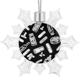 Christmas Ornaments Snowflake Hanging for Tree, Home Decor, Xmas Gifts for Women, Friends, Wedding, Car, Party Supplies, Keepsake Customized Pattern Bottles and Plaster