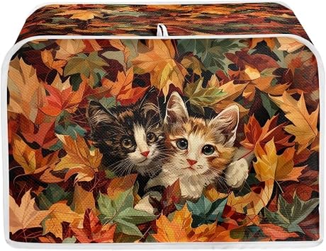 AFPANQZ 3D Cat Maple Toaster Covers Bread Toaster Oven Protection Covers Dustproof Toaster Covers for 2 Slice Kitchen Accessories Decor