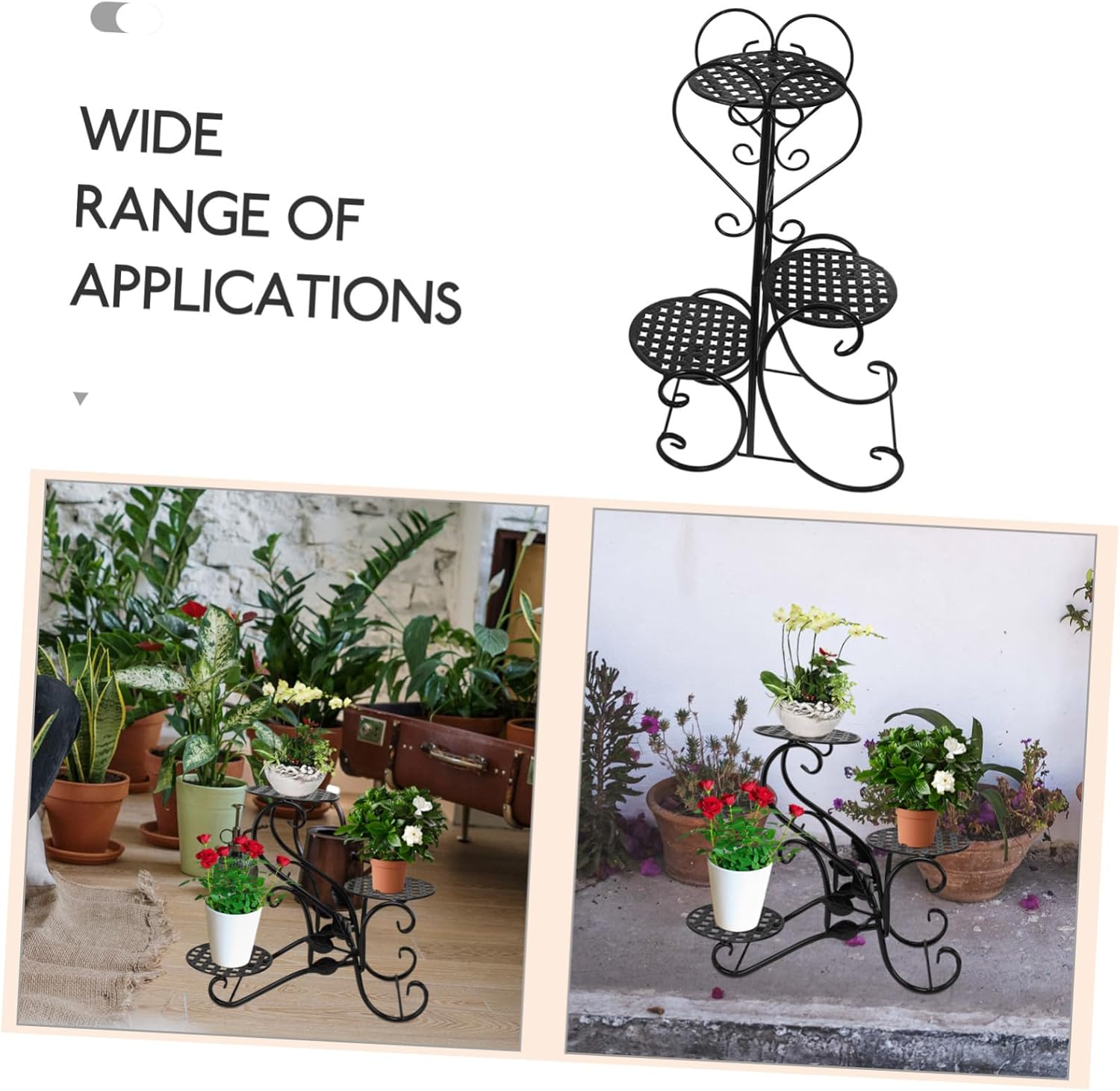 Iron Flowerpot Storage Rack Floor Plant Stand for Indoor Home Environment-friendly Decorative Plant Holder with Smooth Welded Surface