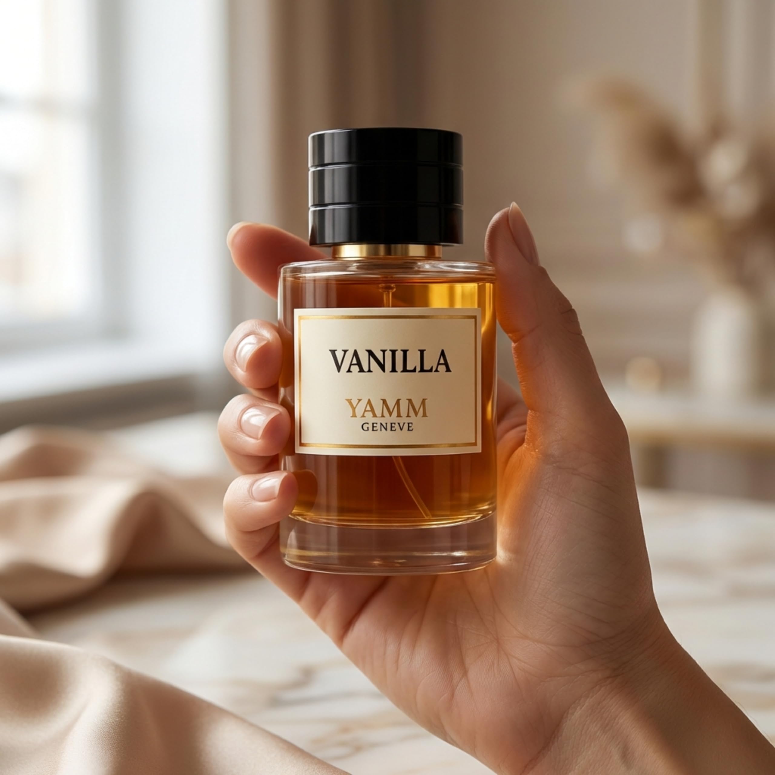 Vanilla – Extrait de Parfum Mixte – Rose de Turquie – 50 ml | Accord floral gourmand riche et enveloppant, à la tenue durable, avec rose de Turquie, vanille, musc blanc et cèdre.