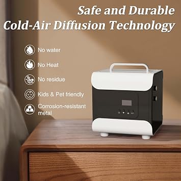 Whole House HVAC Scent Diffuser - 5000 Sq Ft Coverage, Wi-Fi & Bluetooth App Control, 1000ML Hotel Collection, Waterless Cold Air Diffuser for Large Rooms & Commercial Use, Metal Design
