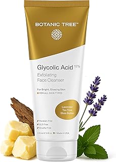 Botanic Tree Glycolic Acid Face Wash - Facial Cleanser and Scrub - 10% Glycolic Acid, AHA - Salicylic Cleanser - 6 fl. oz