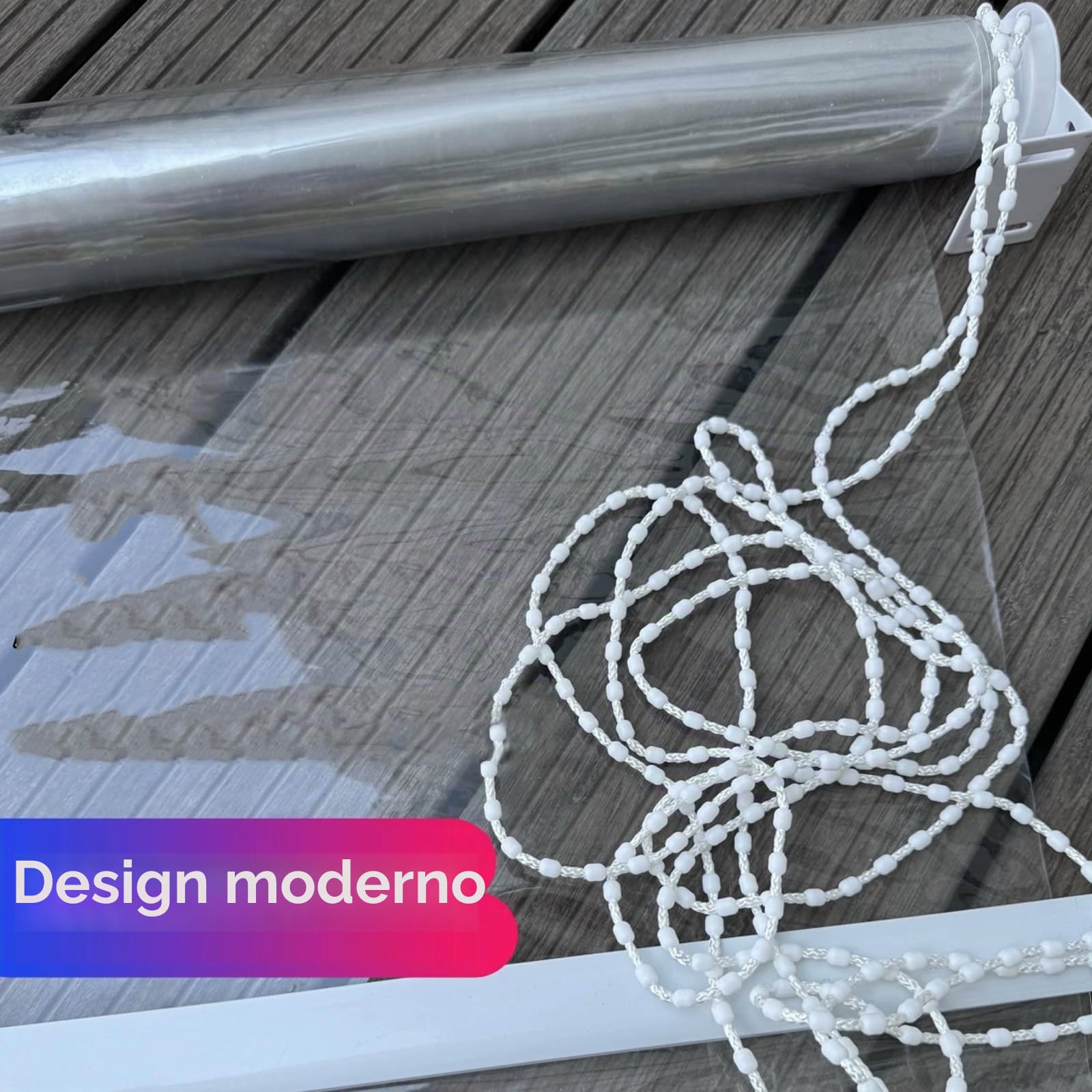 Tenda a Rullo PVC Trasparente Impermeabile,Tende Avvolgibili con Isolamento Termico Protezione UV,Tenda Antipioggia,per Ufficio,Balcone,Terrazza,Facili da Sollevare (W160xH200cm/W63 xH79)