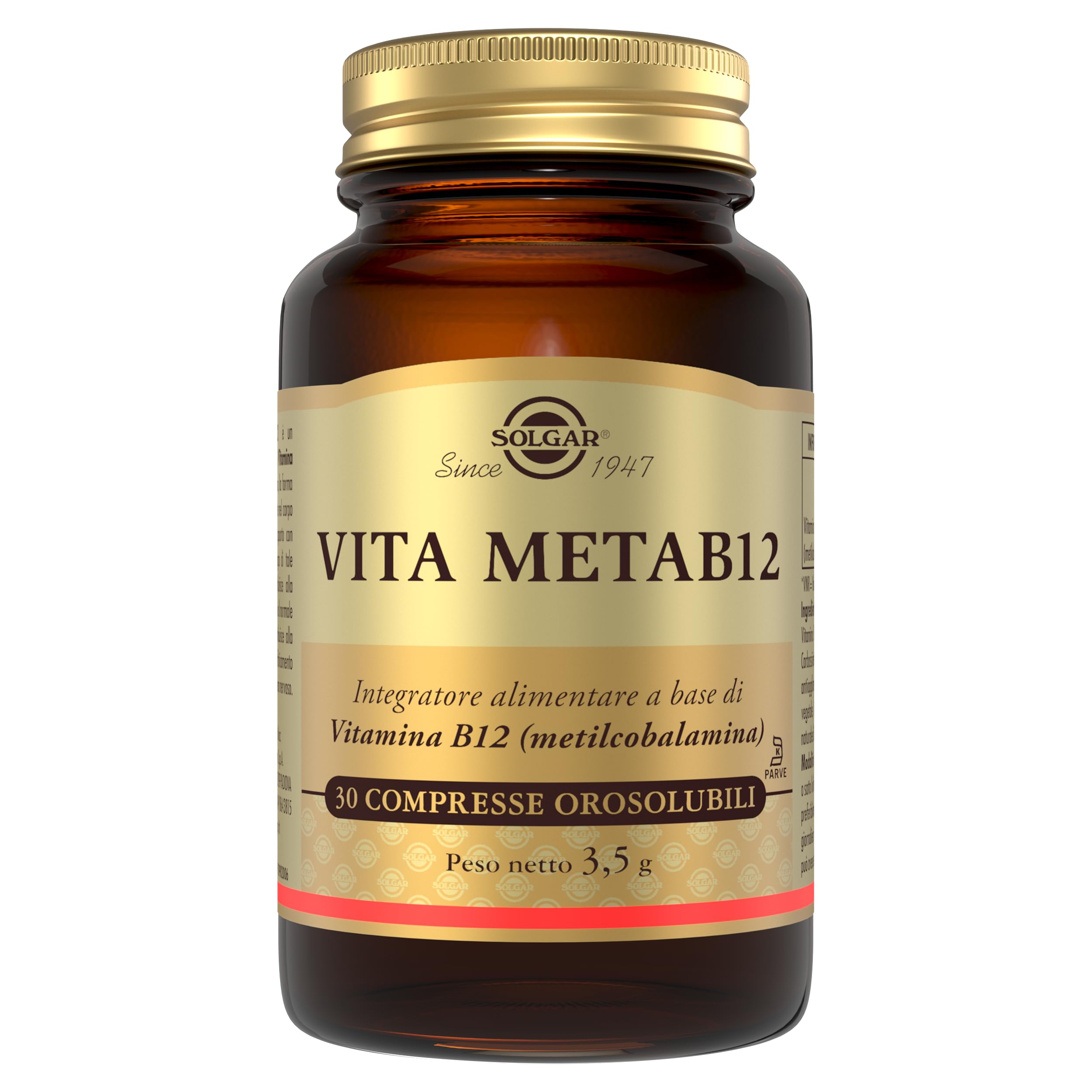 Solgar VITA METAB12 – Vitamina B12 metilcobalamina 1000 mcg, compresse orosolubili, 30 cpr