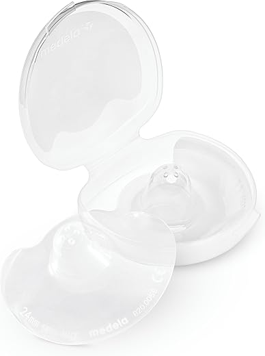 Medela pezoneras para lactancia Contact, protectores delgados de silicona y sin BPA, 1 paquete con dos protectores (16 mm) y estuche