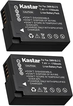 Kastar 2-Pack DMW-BLC12 Battery Replacement for Panasonic DMW-BLC12 DMW-BLC12E DMW-BLC12GK DMW-BLC12PP Battery, Panasonic DE-A79 DE-A79B Charger