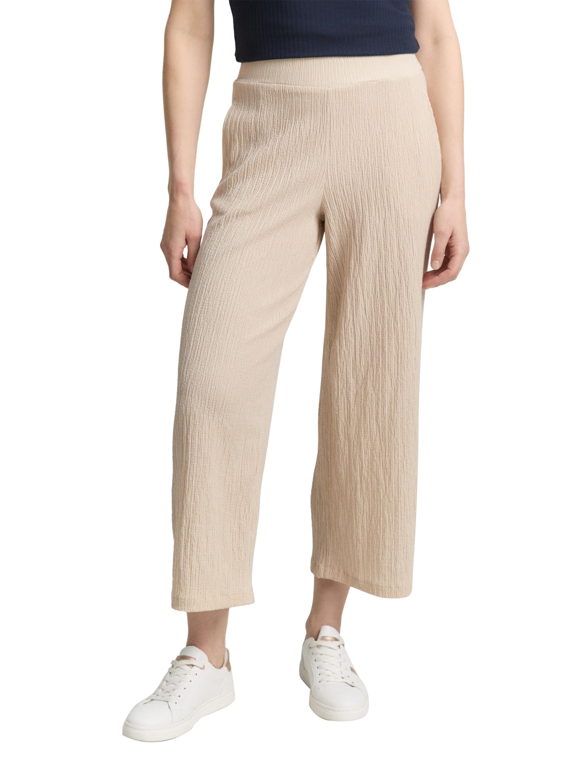 Tom Tailor Damen Crinkle Culotte Hose