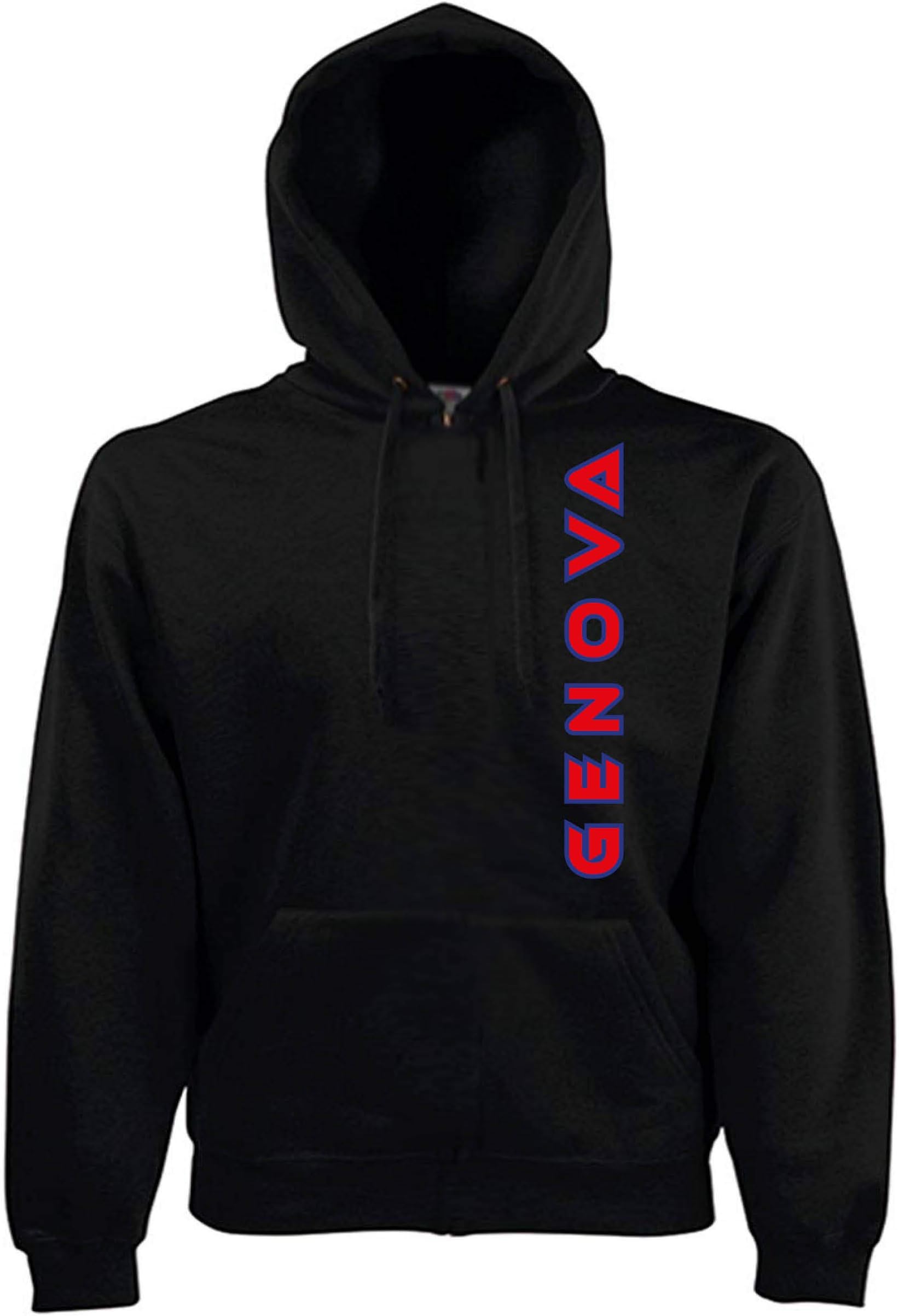 Tipolitografia GhisleriTypolythography Ghisleri Black Sweatshirt Hooded Pocket Genoa Man Woman Fans Football Size M (for sizes S M L XL XXL send a Message After order – See Table