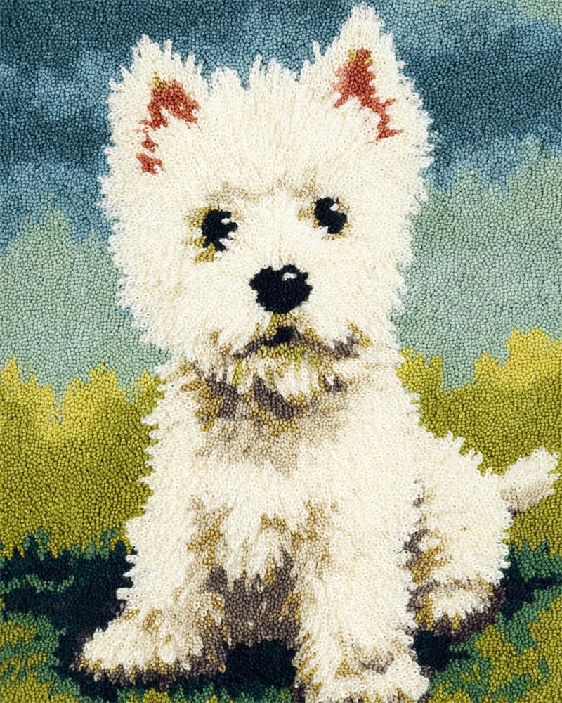 FWRTYCB Latch Hook Rug Kits,Westie Dog Puppy